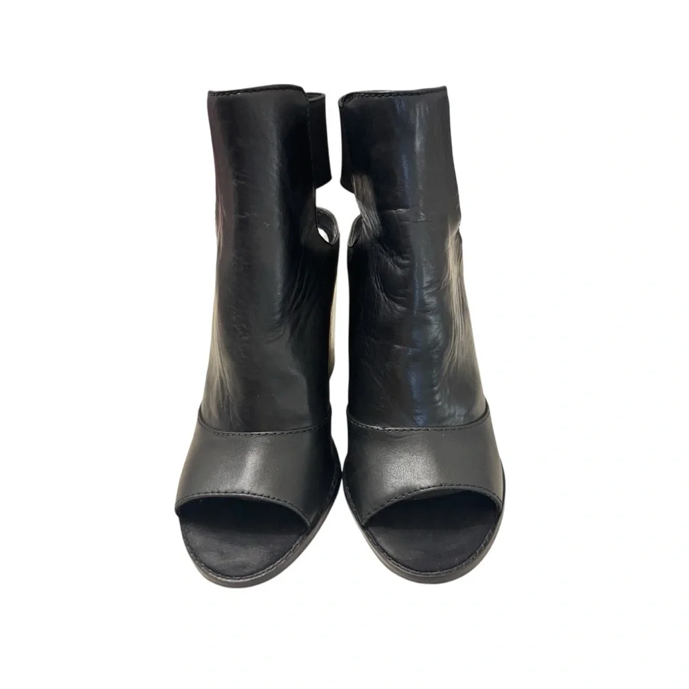 New Dolce Vita Lauri Open Toe Black Leather Bootie Sz 8.5‎